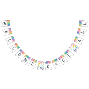 Bannière À Fanions Rainbow Pcrayons Bienvenue Retour à toute l'école