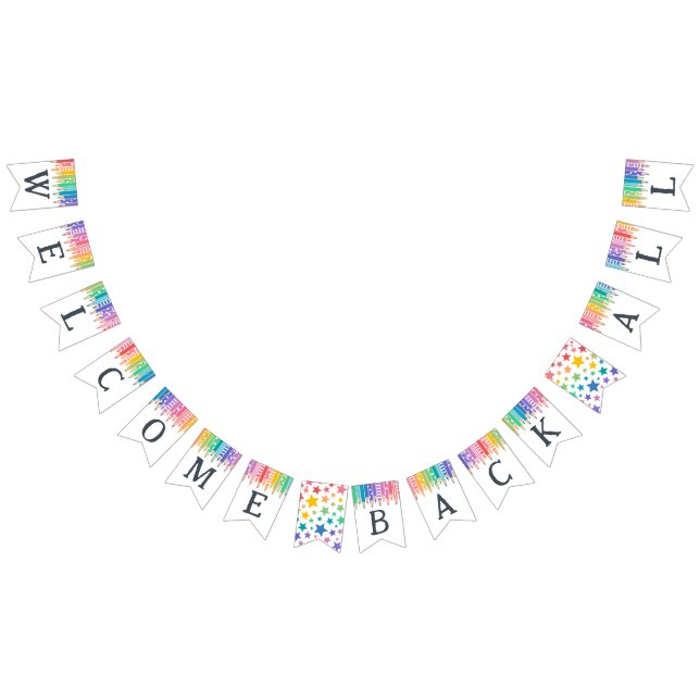 Bannière À Fanions Rainbow Pcrayons Bienvenue Retour à toute l'école (Tout)