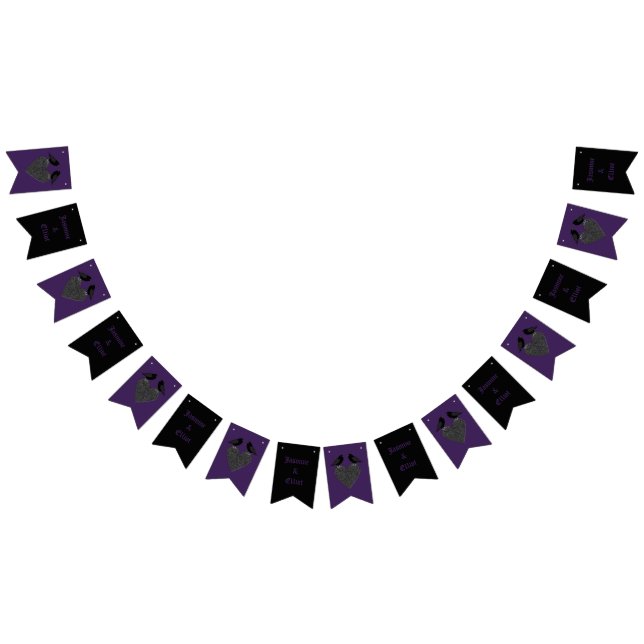 Bannière À Fanions Ravens gothiques et Black Heart Mariage personnali (Tout)