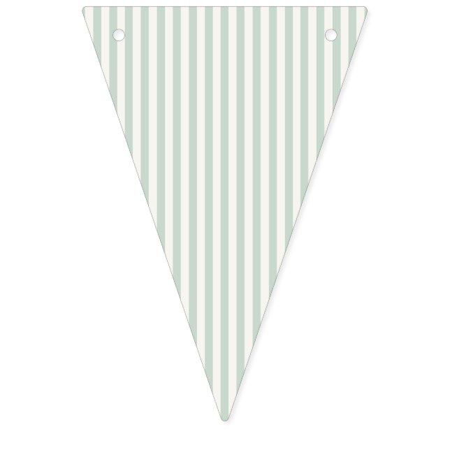 Bannière À Fanions Rayures Simples - Sauge Éteinte (Premier drapeau)