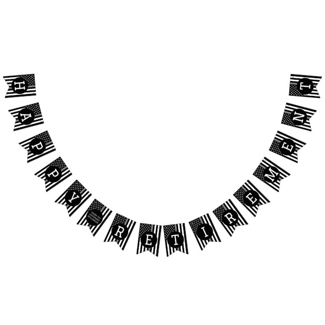 Bannière À Fanions Retraite de l'agent correctionnel Ligne mince Silv (Tout)