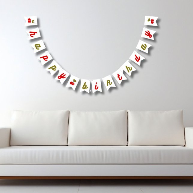 Bannière À Fanions Retro Cherry 1er anniversaire (Créateur téléchargé)