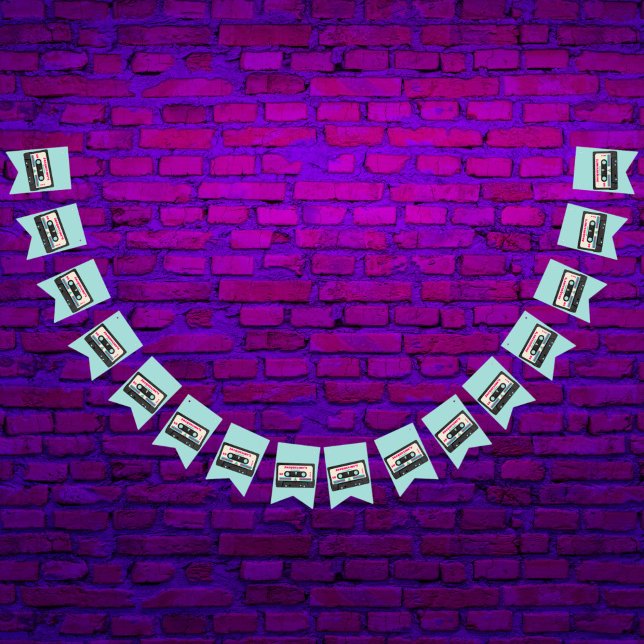 Bannière À Fanions Retro Eighties Music Mix Tape 50e fête d'anniversa (Créateur téléchargé)