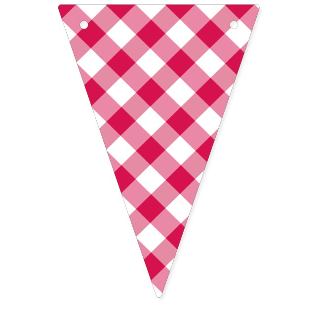 Bannière À Fanions Retro Gingham Raspberry  (Premier drapeau)