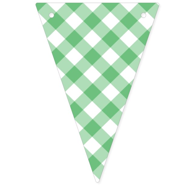 Bannière À Fanions Retro Gingham Summer Green (Premier drapeau)