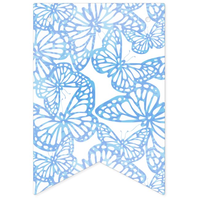 Bannière À Fanions Rêves papillons (bleu) (Premier drapeau)