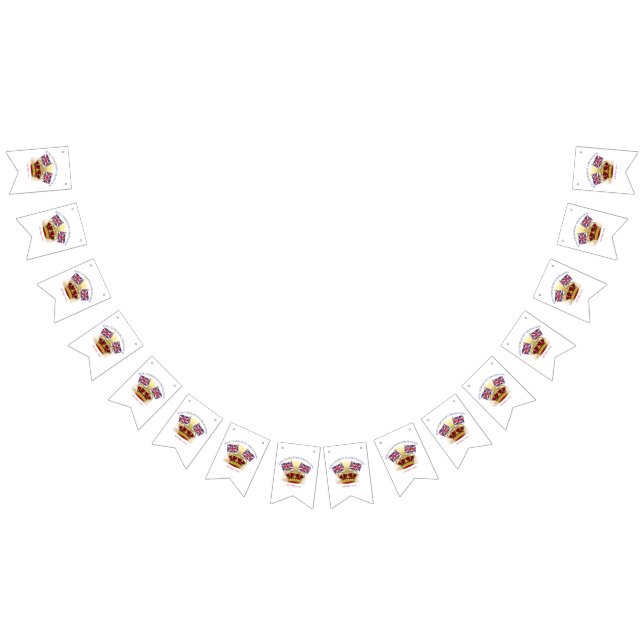 Bannière À Fanions Roi Charles III Couronne de couronnement et drapea (Tout)