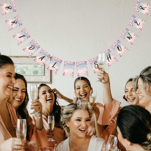 Bannière À Fanions Romance en fleur - Réception de mariage (Créateur téléchargé)