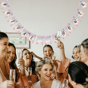 Bannière À Fanions Romance florissante - Fête des mariées