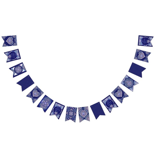Bannière À Fanions Rosace bleue (Tout)
