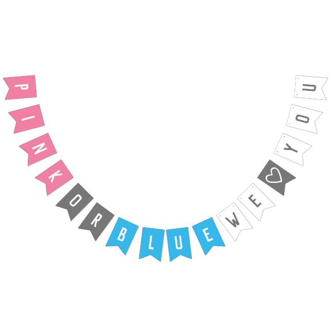 Bannière À Fanions Rose ou bleu nous vous aimons que le genre (Tout)