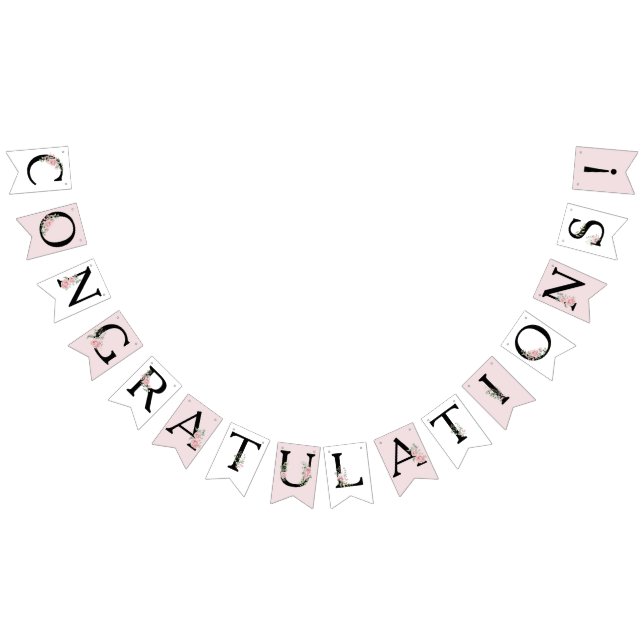 Bannière À Fanions Roses Roses FÉLICITATIONS ! Fête personnalisable (Tout)