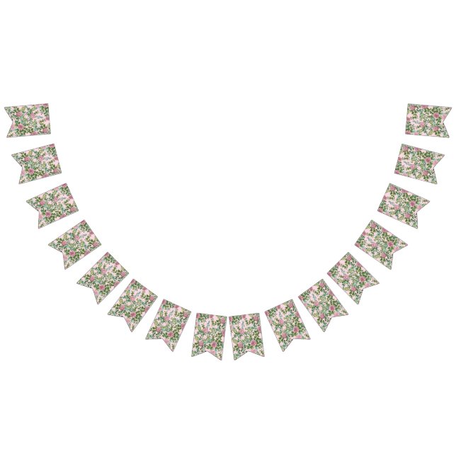 Bannière À Fanions Roses roses Jardin Printemps Mariage (Tout)