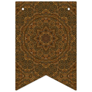 Bannière À Fanions Rouages Steampunk industriel vintage
