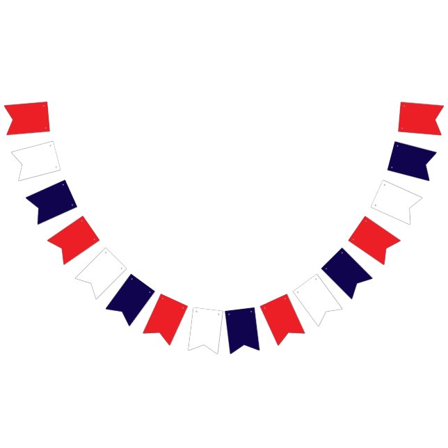 Bannière À Fanions Rouge Blanc et Bleu  (Tout)