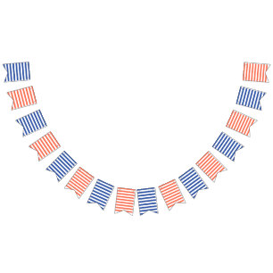 Bannière À Fanions Rouge/blanc et bleu/blanc barré