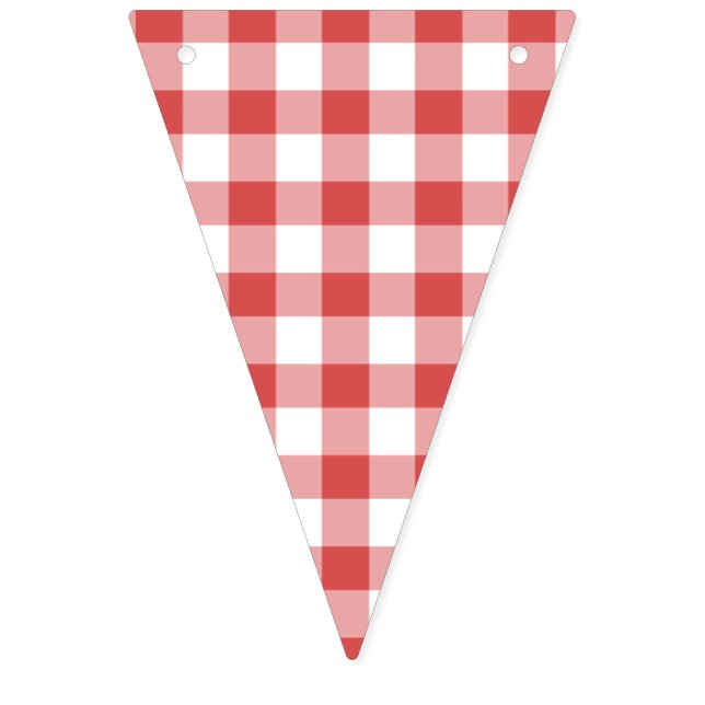 Bannière À Fanions Rouge En vichy corail classique (Premier drapeau)