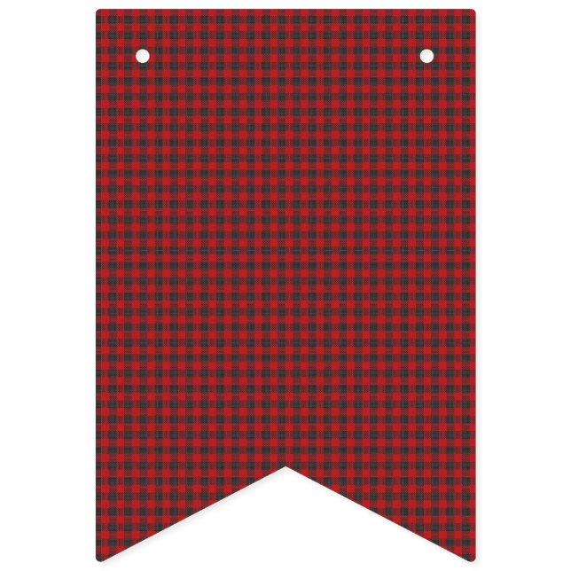 Bannière À Fanions Rouge et Noir À damiers Plaid. (Premier drapeau)