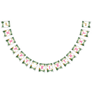 Bannière À Fanions Safari Animals Jungle Sauvage Un joyeux anniversai