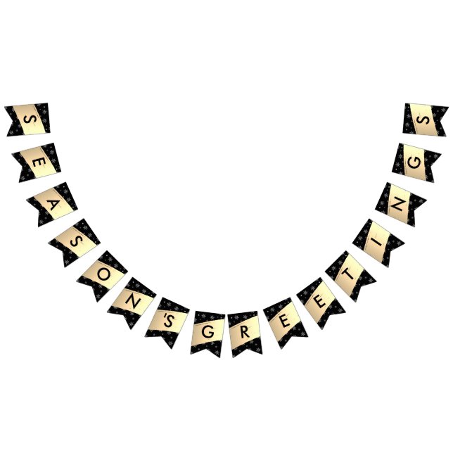 Bannière À Fanions San Serif Elegant Bonnes Fêtes Gold Splash (Tout)