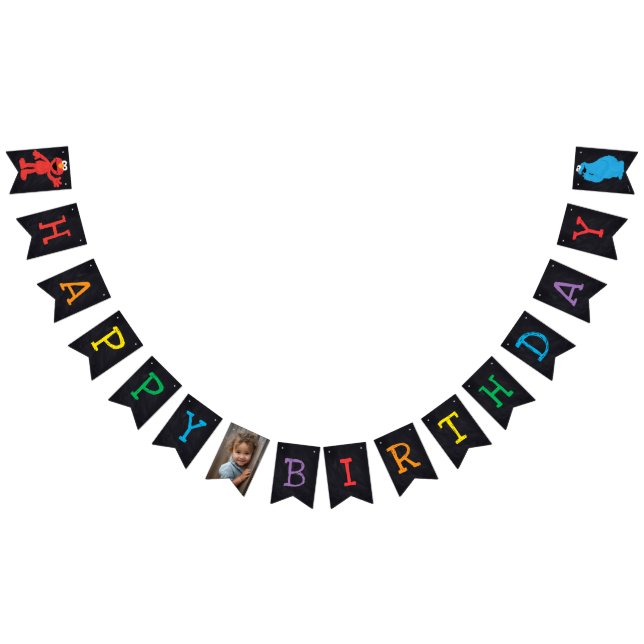 Bannière À Fanions Sesame Street Chalkboard anniversaire (Tout)
