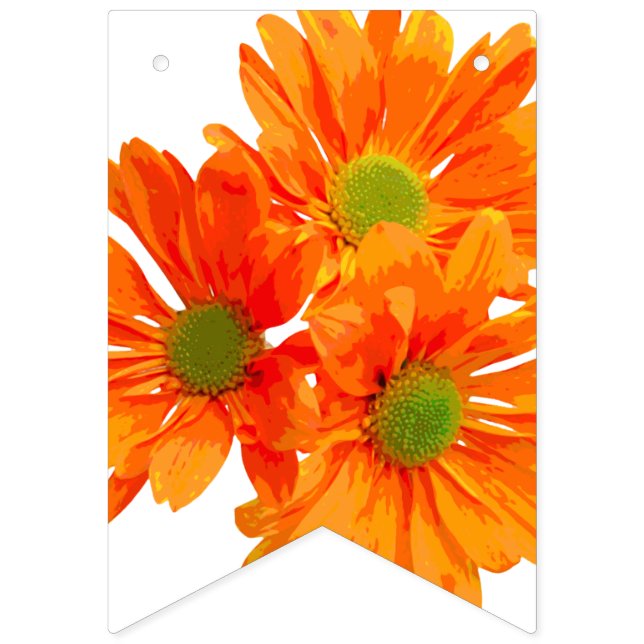 Bannière À Fanions Seulement 3 Gerbera Blossom + votre backgr. & idée (Premier drapeau)