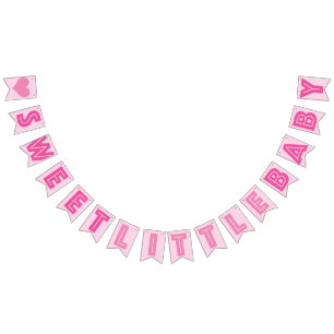 BANNIÈRE À FANIONS SIGNE DOUX DE FILLE DE ❤ DE BÉBÉ DE ❤ ROSE P
