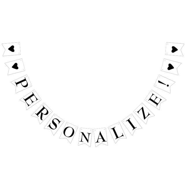 Bannière À Fanions Simple Créer Votre Propre Cute Black Hearts Party  (Tout)