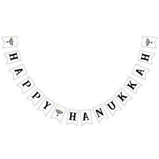 Bannière À Fanions Simple Festival des lumières Menorah Hanoukka