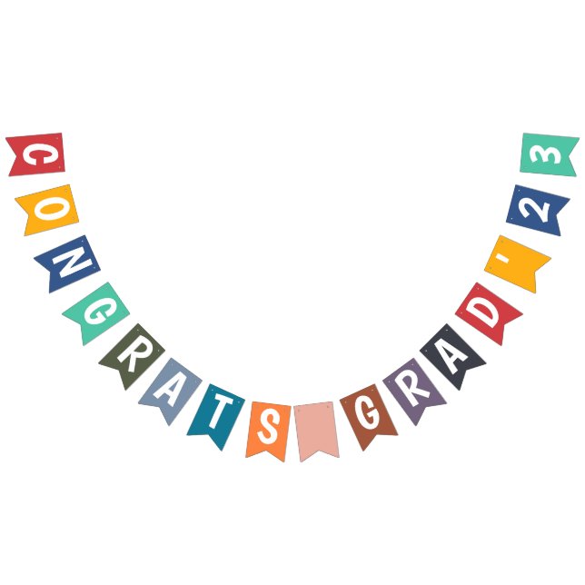 Bannière À Fanions Simple moderne Custom Congrats Grad Class Année (Tout)