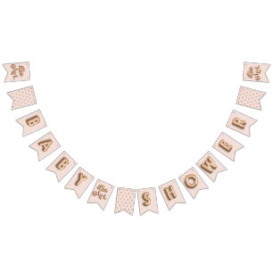 Bannière À Fanions SON une fille ! S'est levée/étamine rose d'or