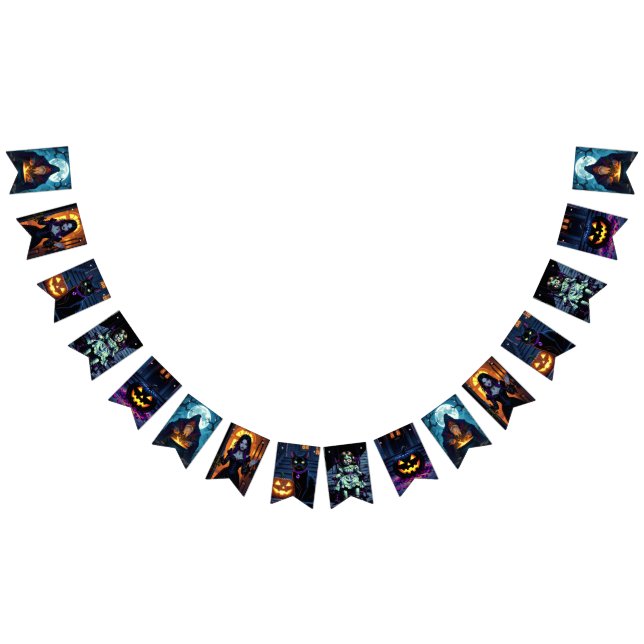 Bannière À Fanions Sorcières et démonistes Halloween Party (Tout)