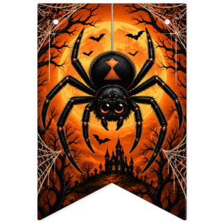 Bannière À Fanions Spooky Spider Halloween Bunting Banner