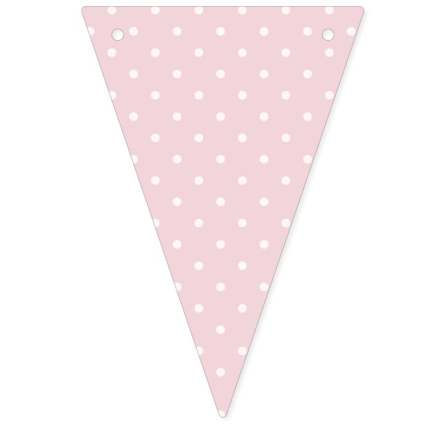 Bannière À Fanions Spring Polka Dots Classic | Douce Teinte Rose (Premier drapeau)