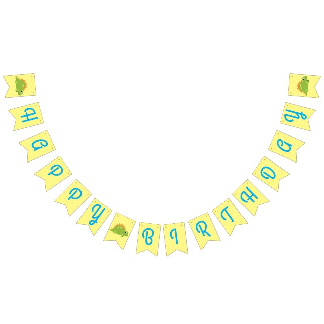 Bannière À Fanions Stegosaurus Dinosaur fête d'anniversaire (Tout)