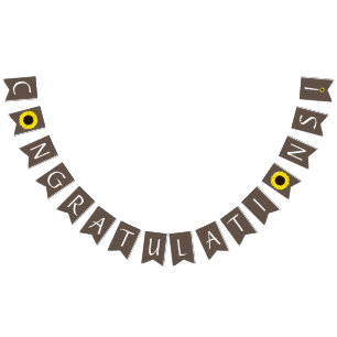 Bannière À Fanions Sunflower Country Graduation Party Brown