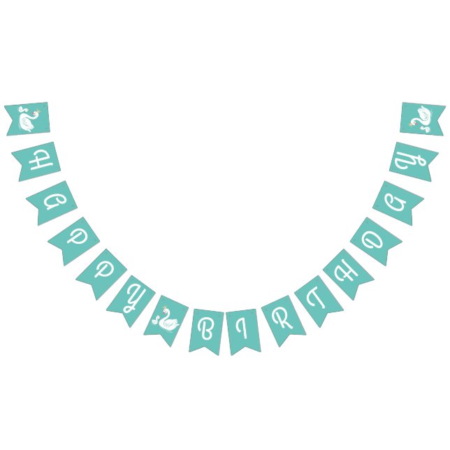 Bannière À Fanions Swan 1er anniversaire Baby shower (Tout)