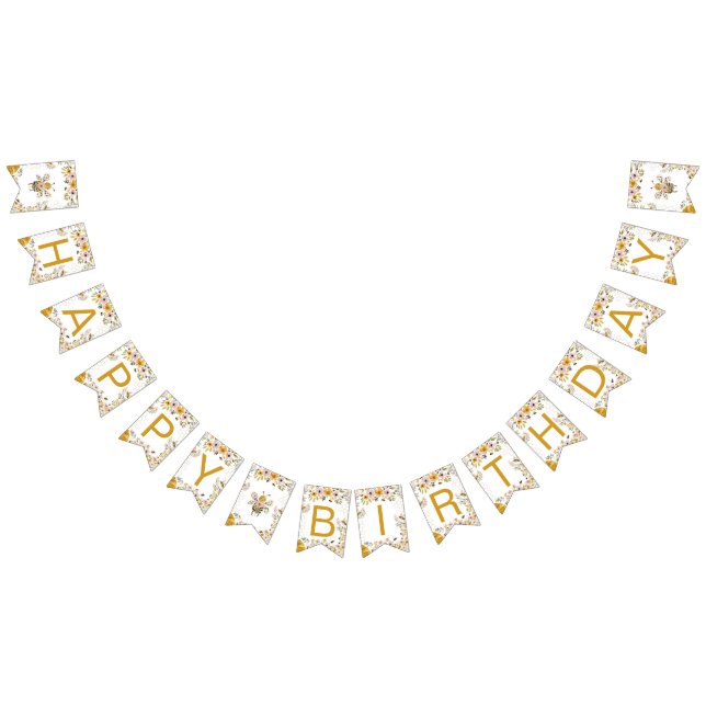 Bannière À Fanions Sweet Bee One First Birthday Banner (Tout)