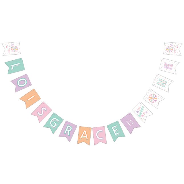 Bannière À Fanions Sweet One First Birthday Custom Bunting Flags (Tout)