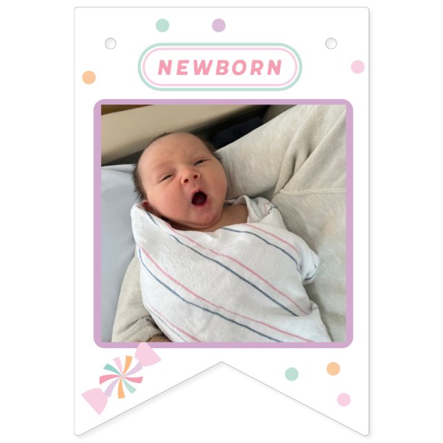 Bannière À Fanions Sweet One MONTH BY MONTH FIRST BIRTHDAY banner! (Deuxième drapeau)