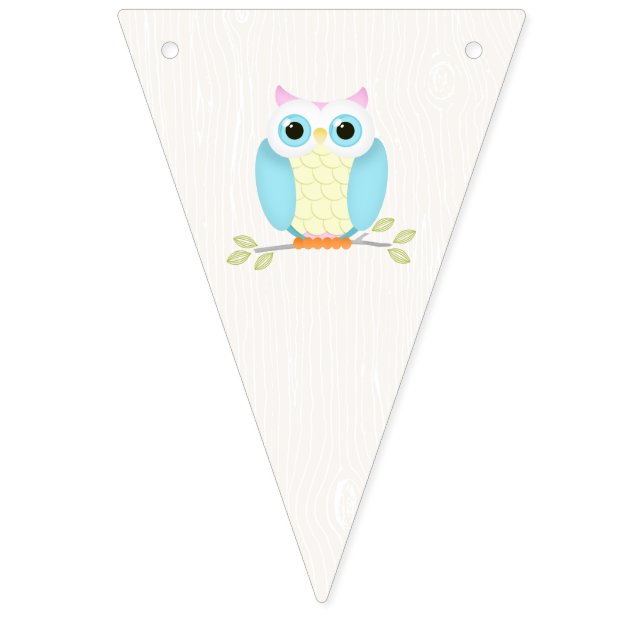 Bannière À Fanions Sweet Owl Anniversaire (Seizième drapeau)