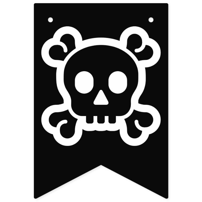 Bannière À Fanions Symboles simples / Icônes - SKULL & BONNES + idées (Premier drapeau)