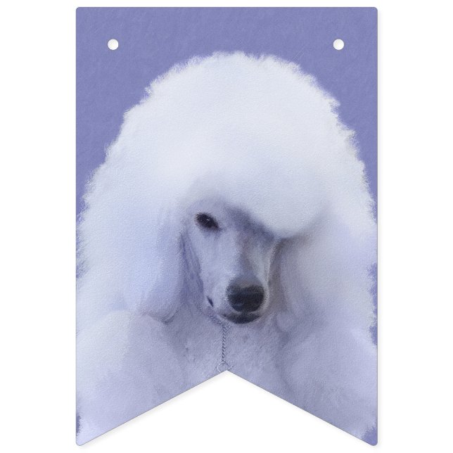 Bannière À Fanions Tableau blanc standard de caniche - Art original d (Premier drapeau)