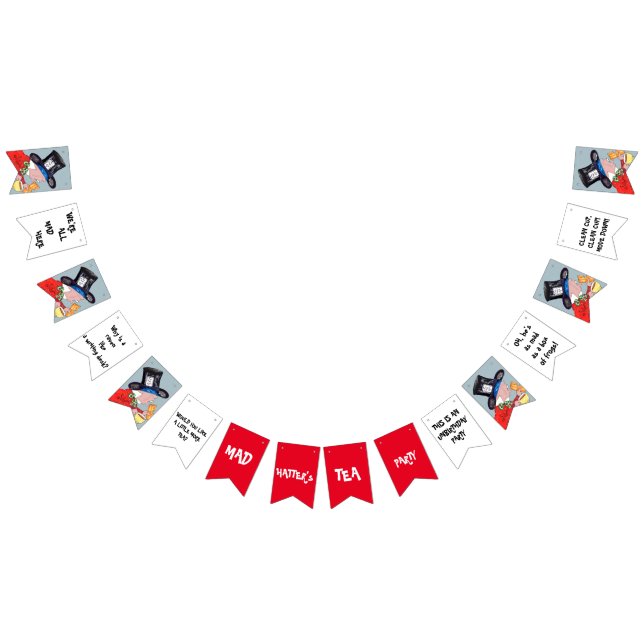 Bannière À Fanions Tea Party de Mad Hatter (Tout)
