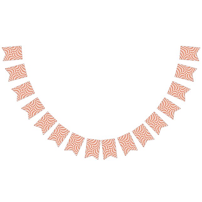 Bannière À Fanions Teracotta Mariage Collection Vérifier À damiers (Tout)