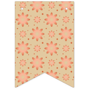 Bannière À Fanions Terracotta orange et sable beige délicat marguerit