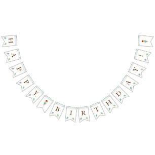 Bannière À Fanions Thème Crème de glace Anniversaire