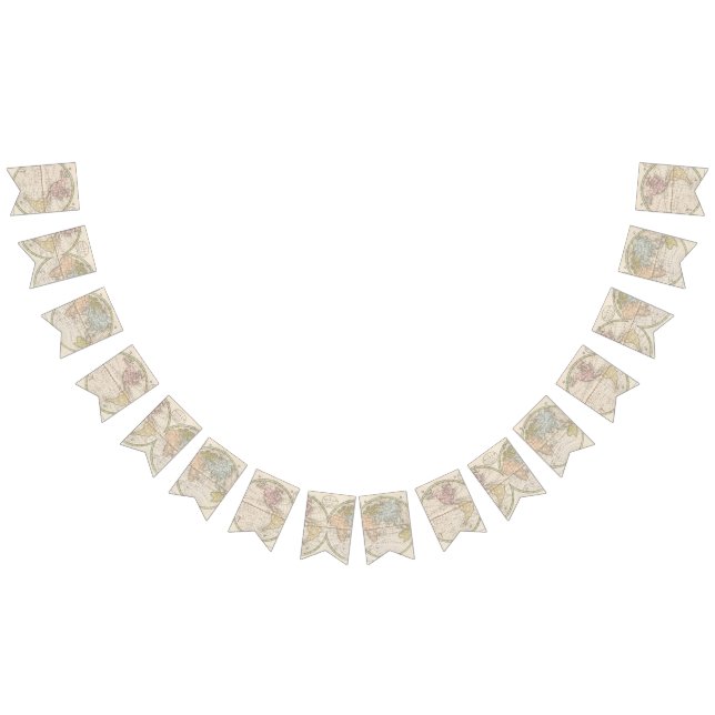 Bannière À Fanions Thème de voyage Carte antique 1831 (Tout)