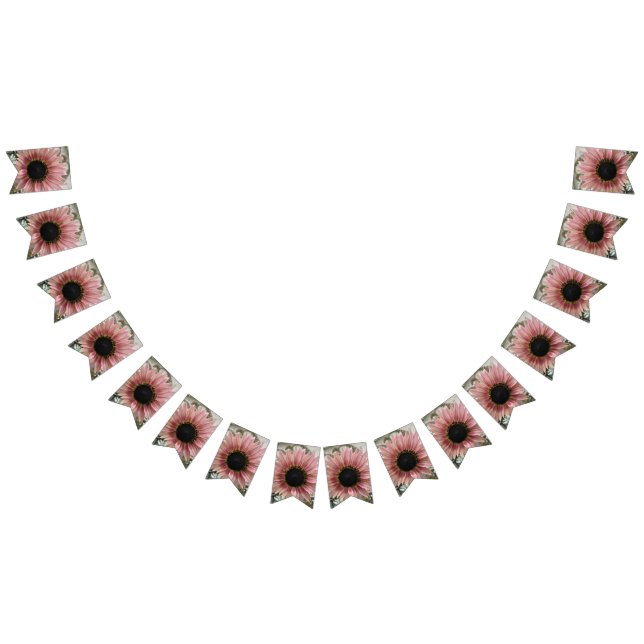 Bannière À Fanions Tournesol rose pâle (Tout)