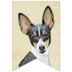 Bannière À Fanions Toy Fox Terrier Peinture - Cute Original Chien Art